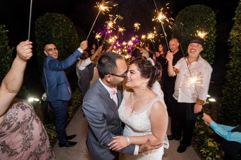 Wedding sparkler exit