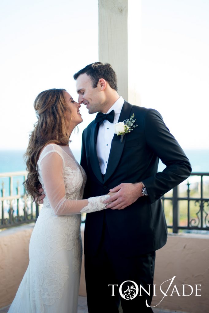 Bride and Groom embracing