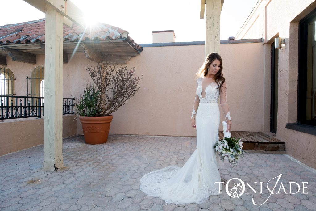 bride on rooftop