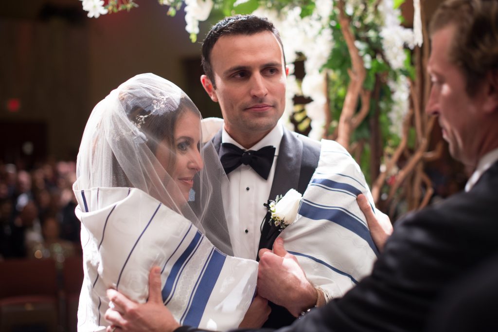 bride and groom at their wedding ceremony