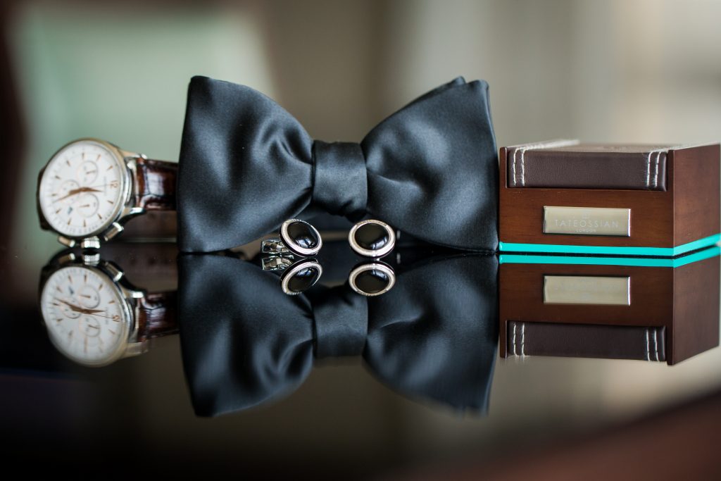 groom watch and bow tie