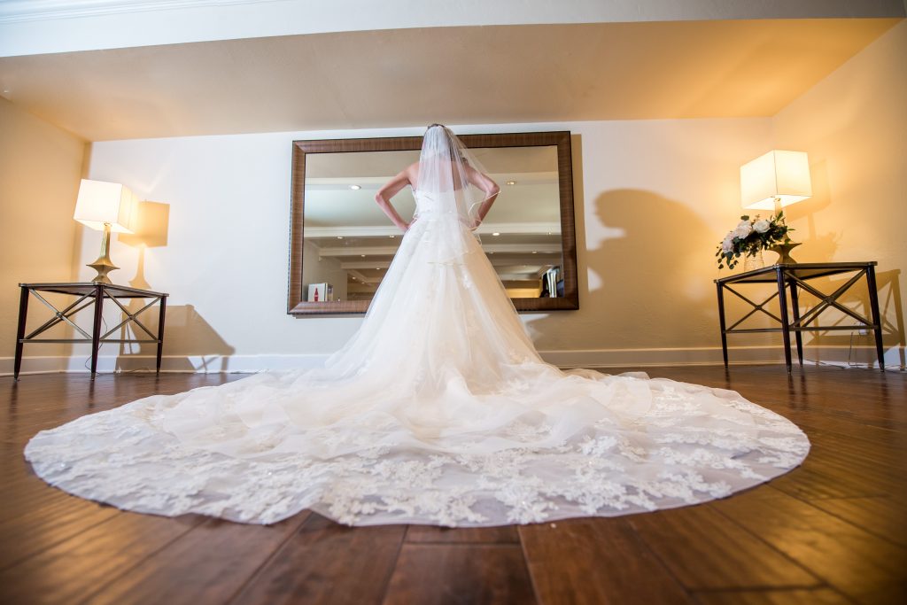 bride lace wedding dress train