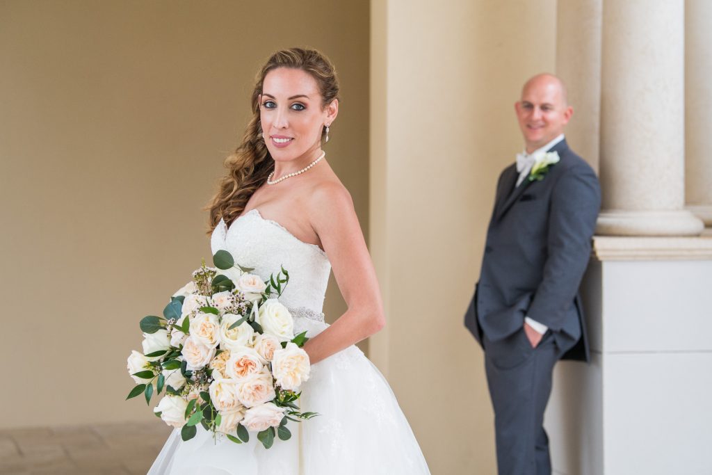 bride holding wedding bouquet