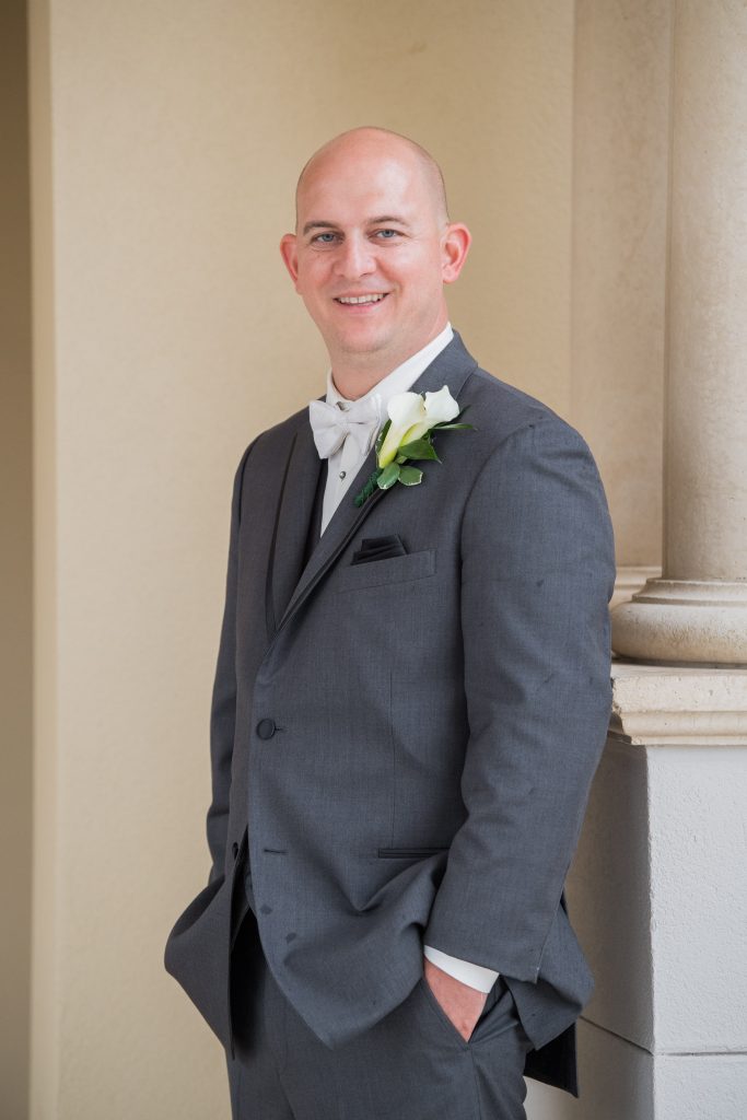 groom smiling