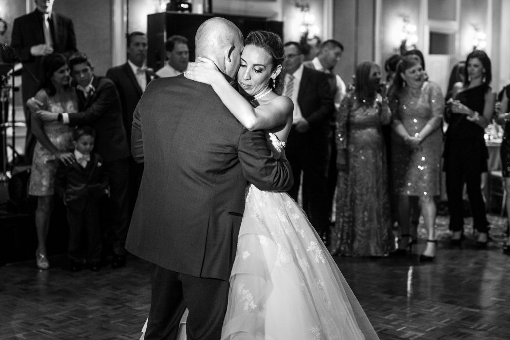 bride and groom first dance