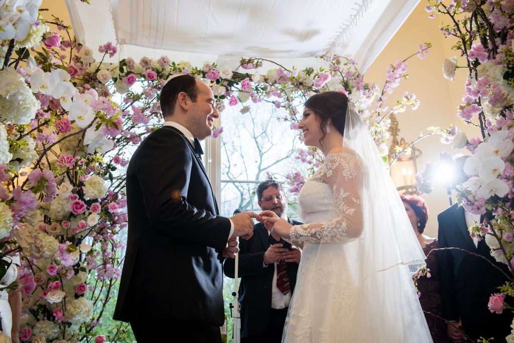 bride and groom at ceremony