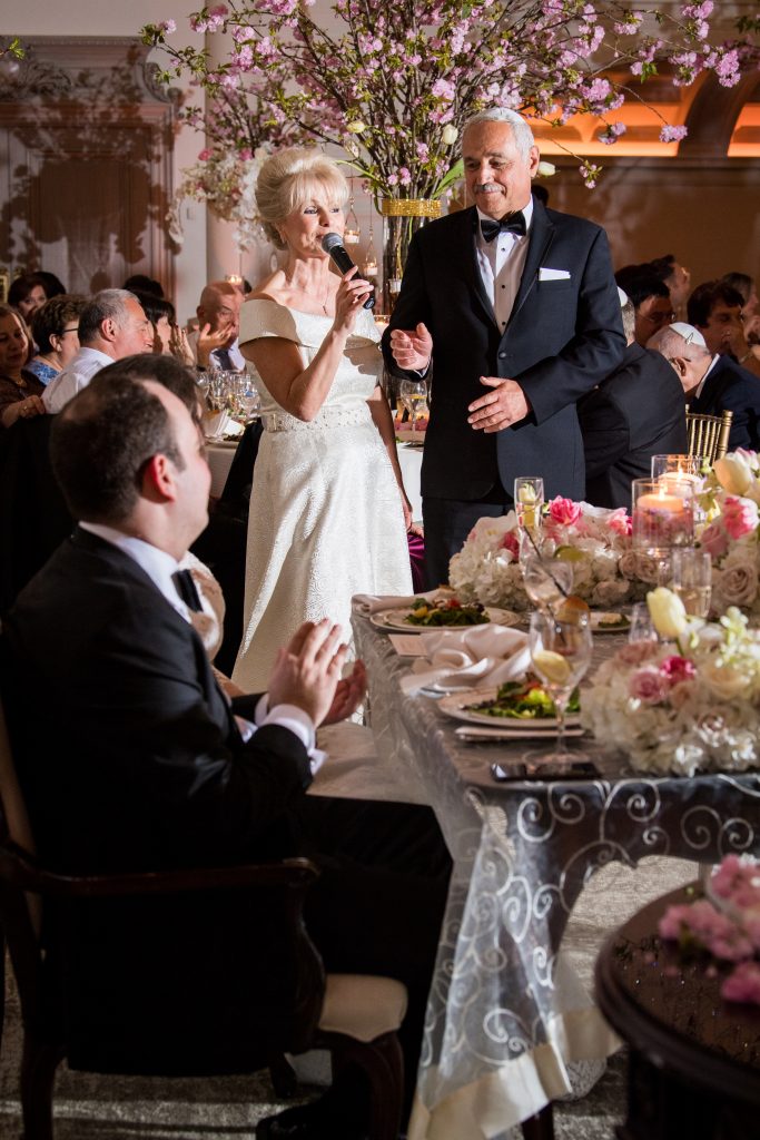 parents give speech to bride and groom